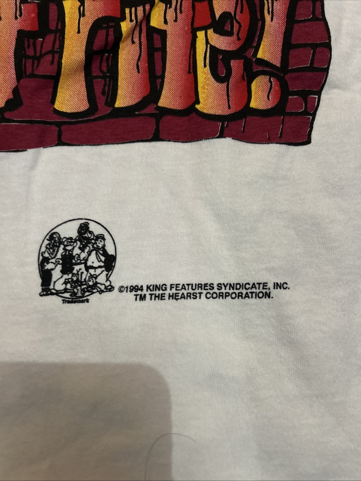 Vintage 1994 Popeye and Brutus Rap Style All Over Print T-Shirt Size L gallery
