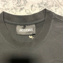 Jacquemus Script Logo T-Shirt Mens Size M Black Excellent Embroidered Tee