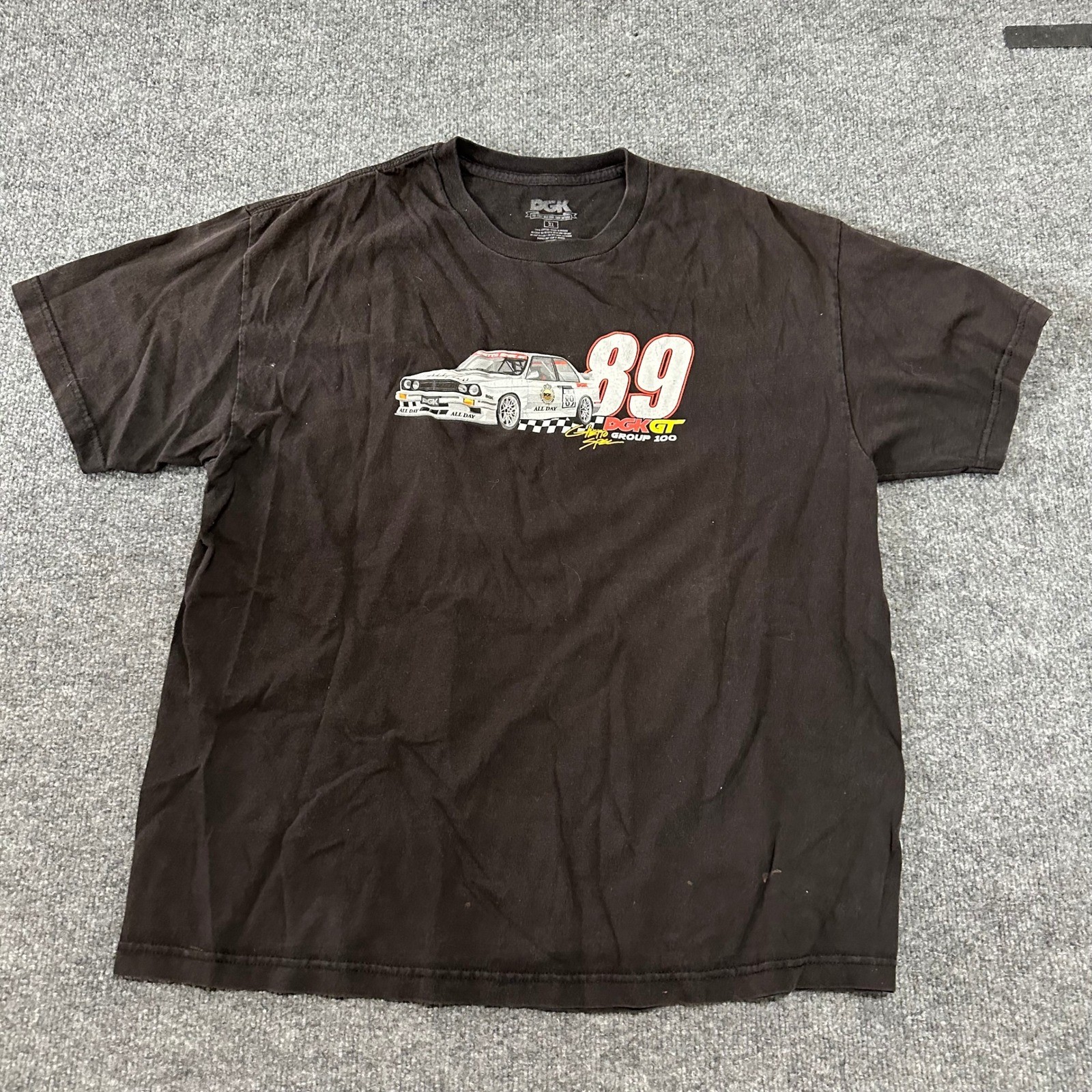 DGK T-Shirt Mens XL Black Ghetto Spec GT Race Car Graphic Cotton Streetwear