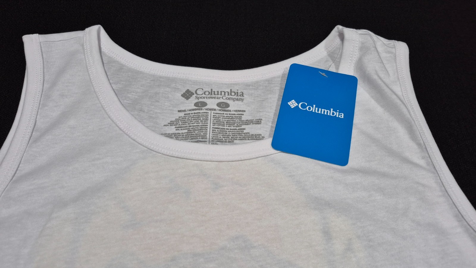 Columbia Men's Outdoor Graphic White Tank Top Black Sleeveless Sports gallery