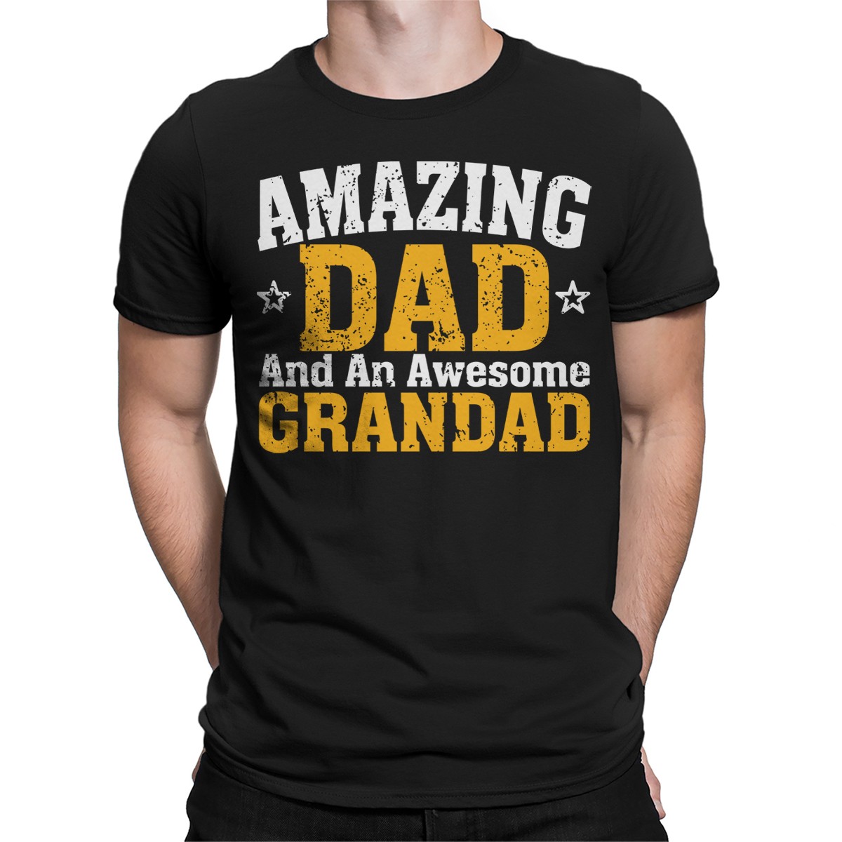 Men Amazing Dad Awesome Grandad Funny Fathers Day T-Shirt Tee Best Daddy Ever