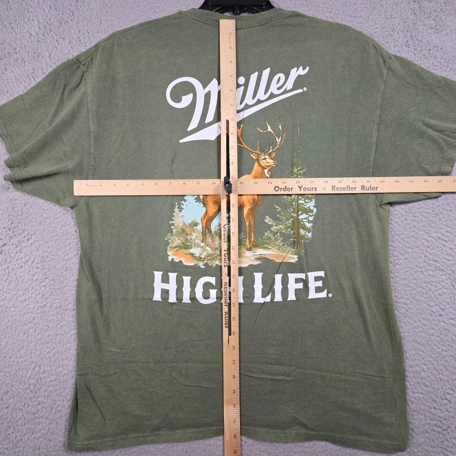 MILLER HIGH LIFE Beer Deer Shirt Mens XL Green Outdoor Hunting Casual Brew NWT B gallery