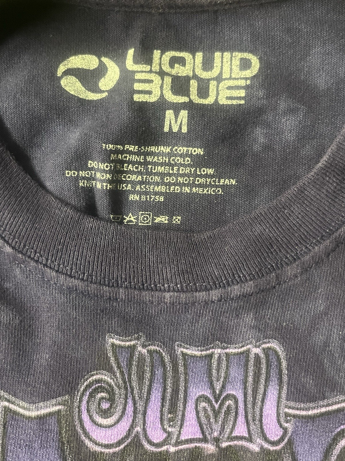 Jimi Hendrix Purple Haze Tie Dye Graphic Medium T-Shirt Stone Acid Wash gallery