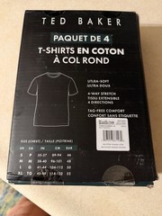 Ted Baker Men’s 4-Pack Cotton Blend Crew Neck Short Sleeve T-Shirts White XL