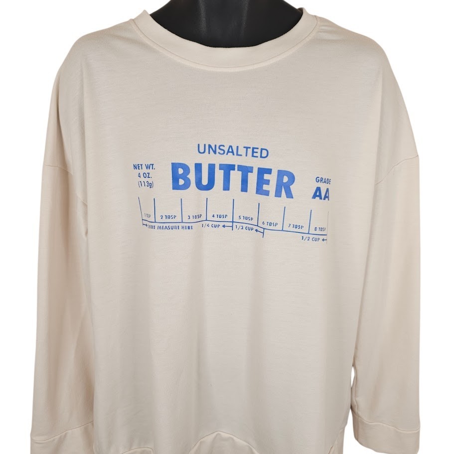 Unsalted Butter Shirt Mens Size 2XL Cream Baker Baking Snack Tee gallery