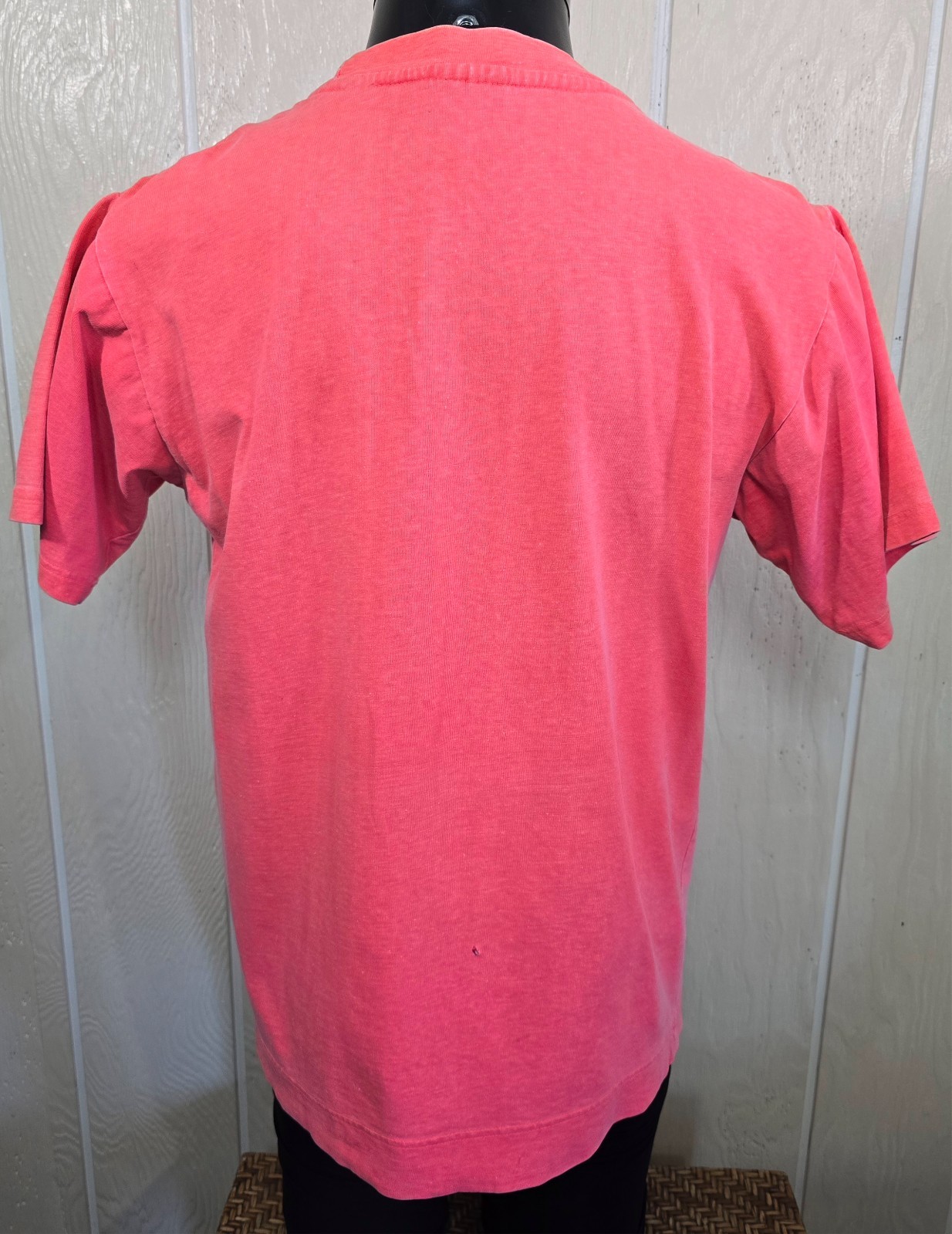 HOBIE Mola Quilted Art Panama Classic VINTAGE Neon T-Shirt Sz M *Many flaws READ gallery