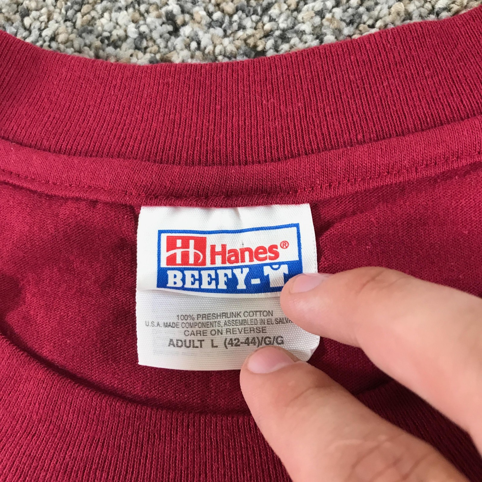 Vintage Hanes Shirt Mens Large Red Poway Midland Railroad Train Beefy-T Cotton gallery