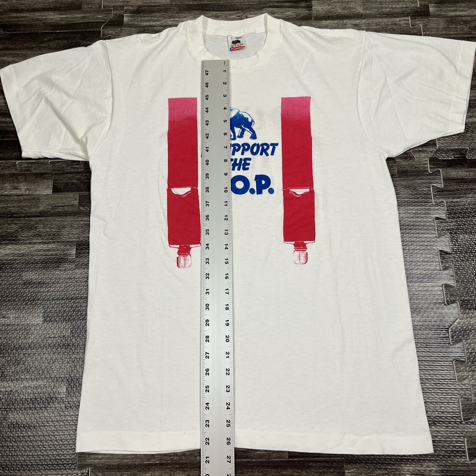 Vintage Republican I Support The G.O.P Tshirt White Large Single Stitch VTG 90s gallery