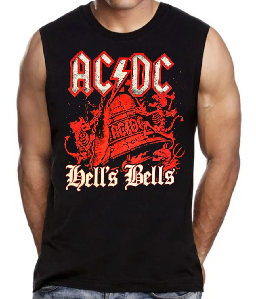 ACDC HELL'S BELLS ROCK Band Men's Muscle Shirt (Multiple Colors) gallery