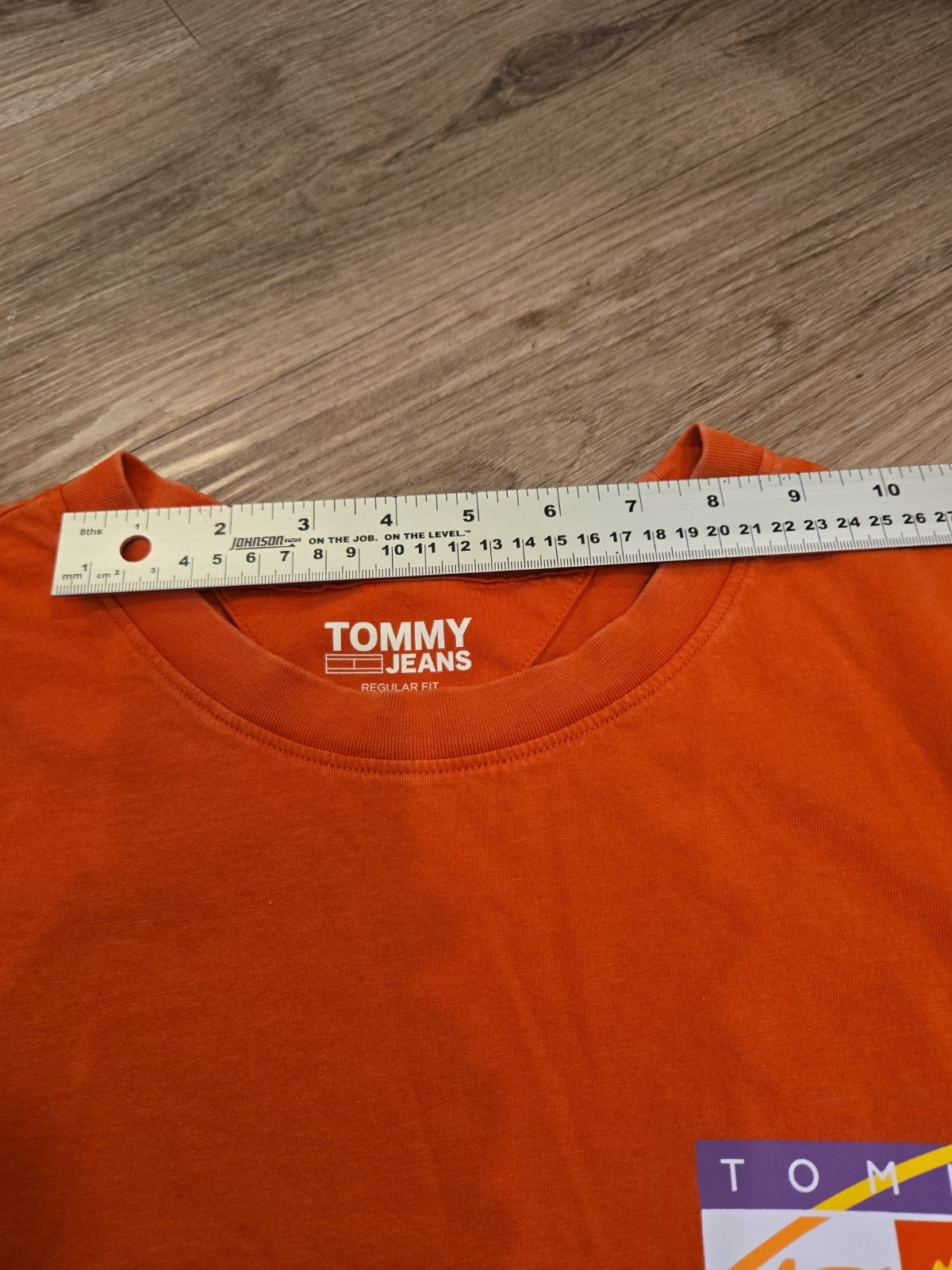 Tommy Hilfiger T-Shirt Mens Large Orange Tommy Jeans Graphic Print Short Sleeve gallery