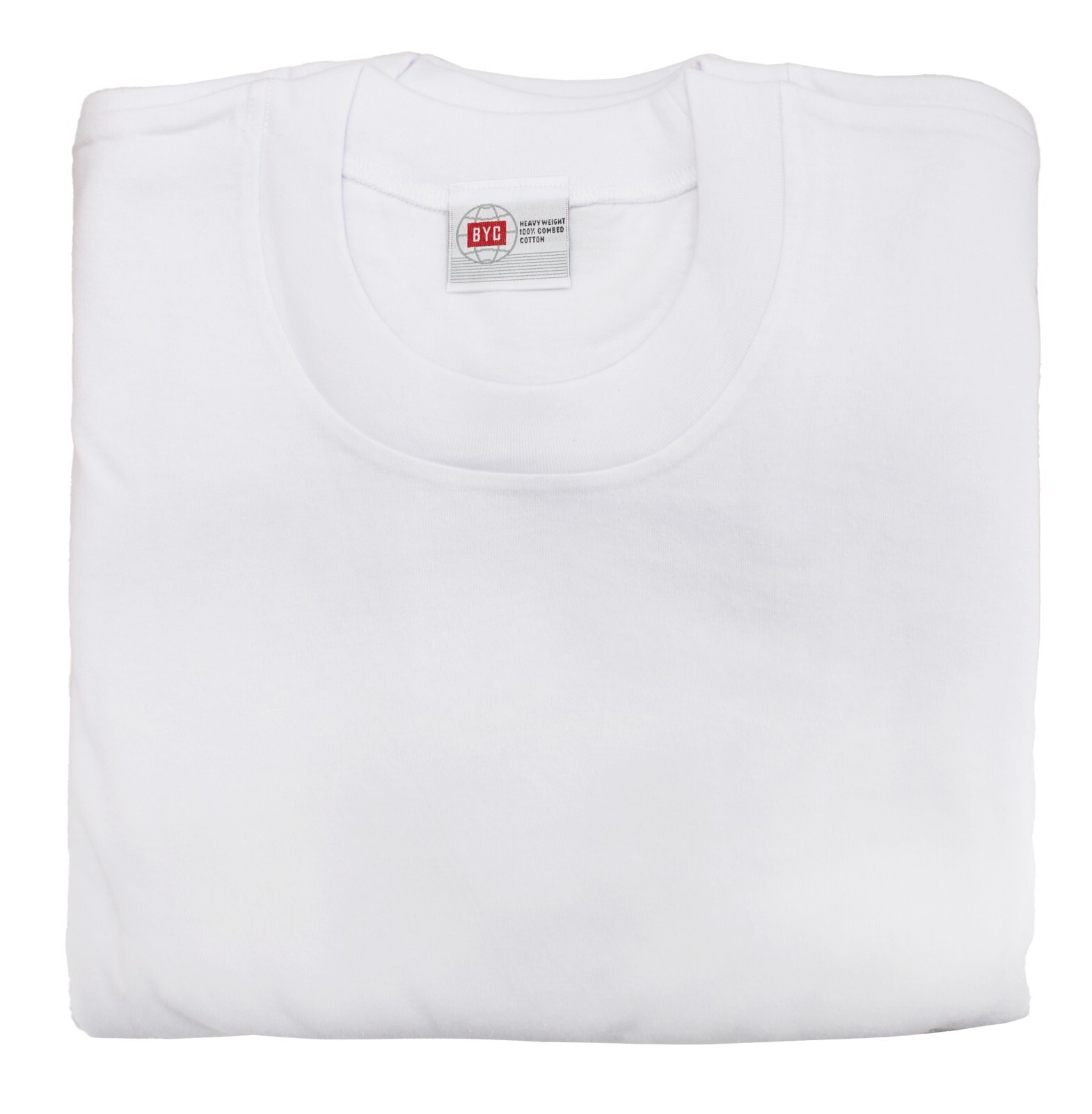6 Pack BYC Men's 100% Cotton White Undershirts Crewneck T-Shirts MT98 gallery