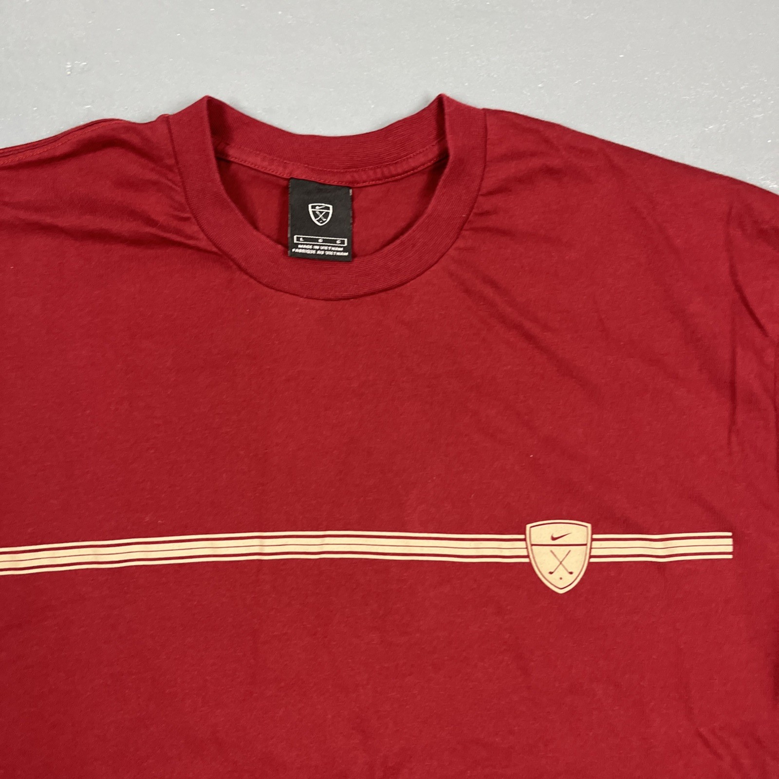 Vintage Nike Golf Long Sleeve Tshirt Red Gold Y2K Casual Sporty VTG gallery
