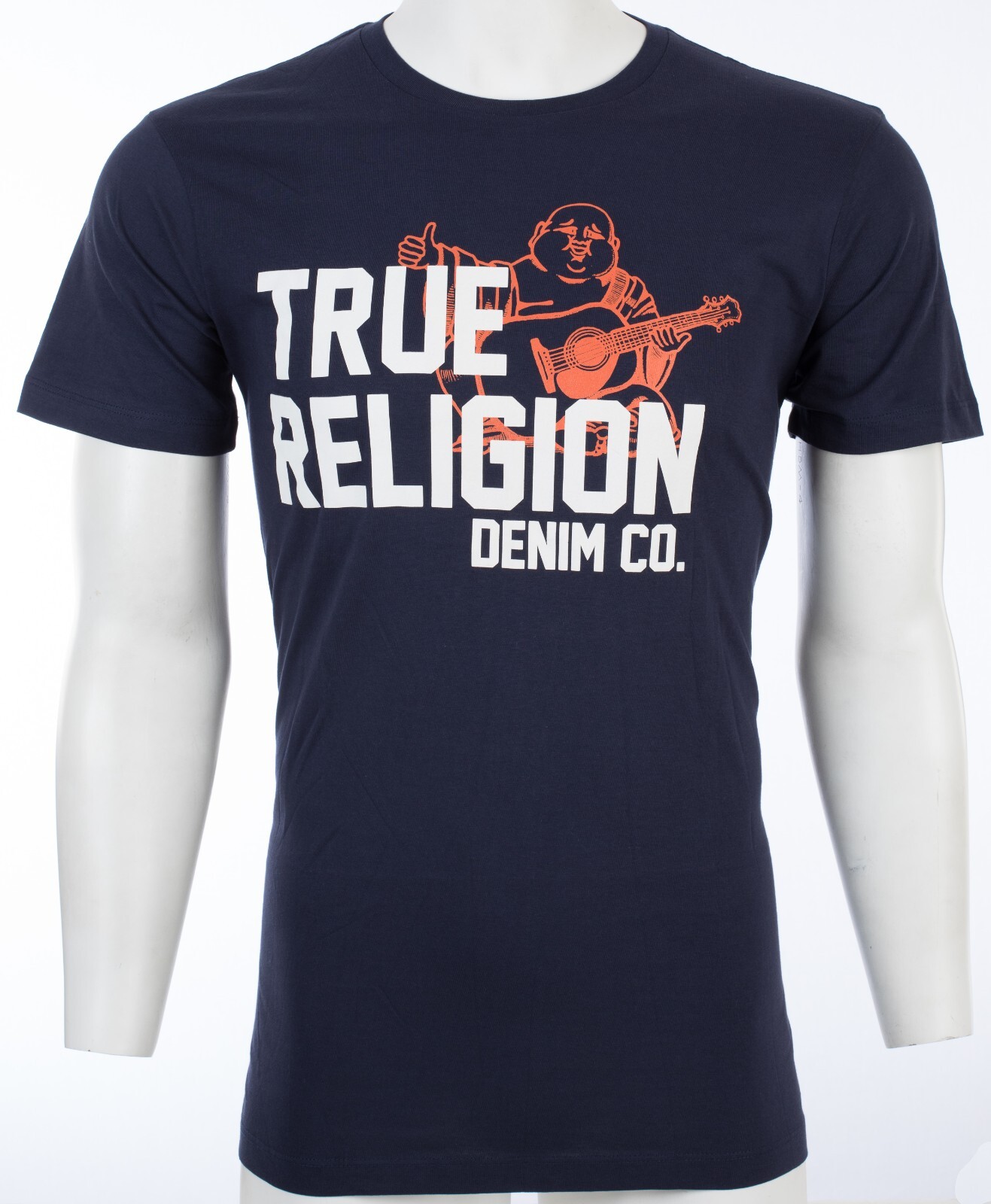 $69 TRUE RELIGION Navy BUDDHA APPROVED Short Sleeve Designer Graphic T-shirt NWT gallery