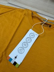 Smartwool Merino Wool Dawn Rise Graphic Short Sleeve Tee in Honey Gold XL
