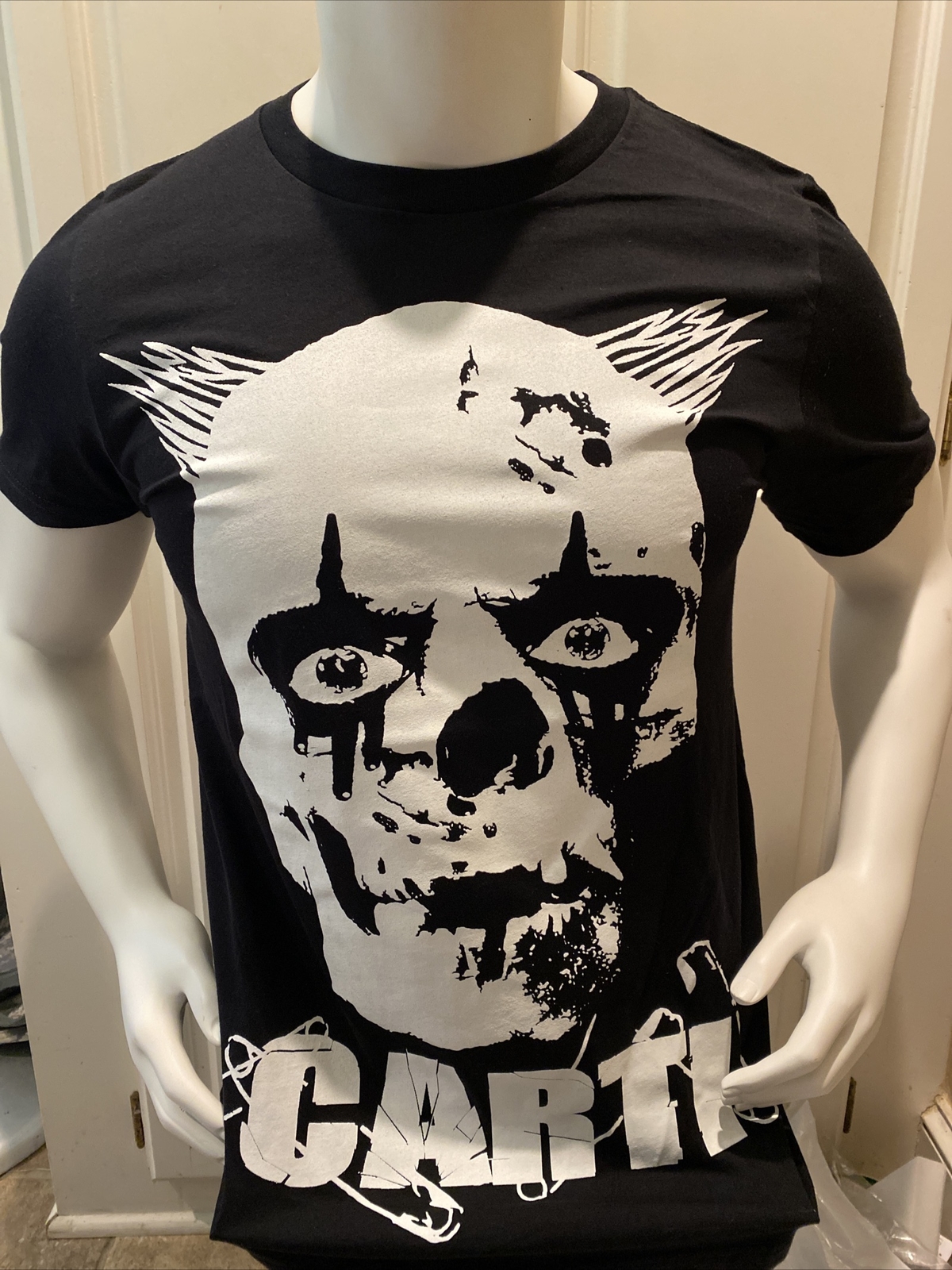 Playboi Carti T Shirt Clown Skull Medium Black Front and Back Graphics RARE!