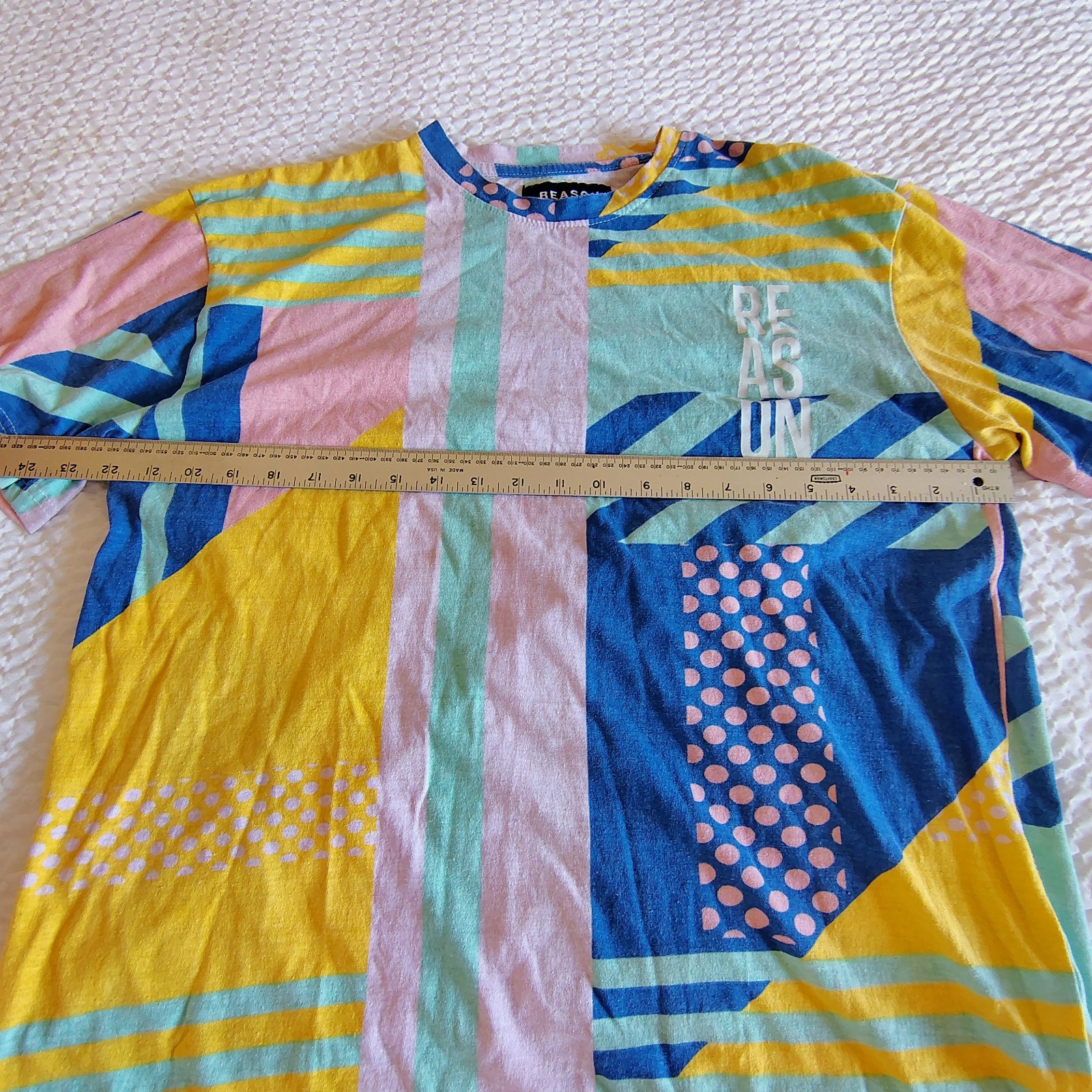 Reason Multi-Color Geometric Pattern T-Shirt Size Large gallery