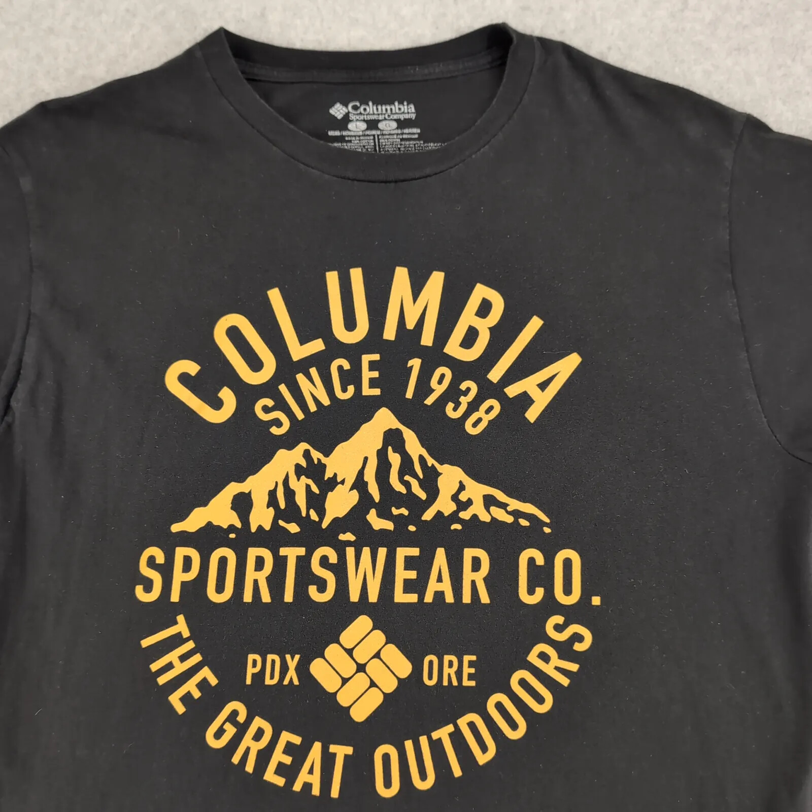 Columbia Shirt Mens Large Black Sportswear Outdoor Camp Classic Logo Spell Out gallery