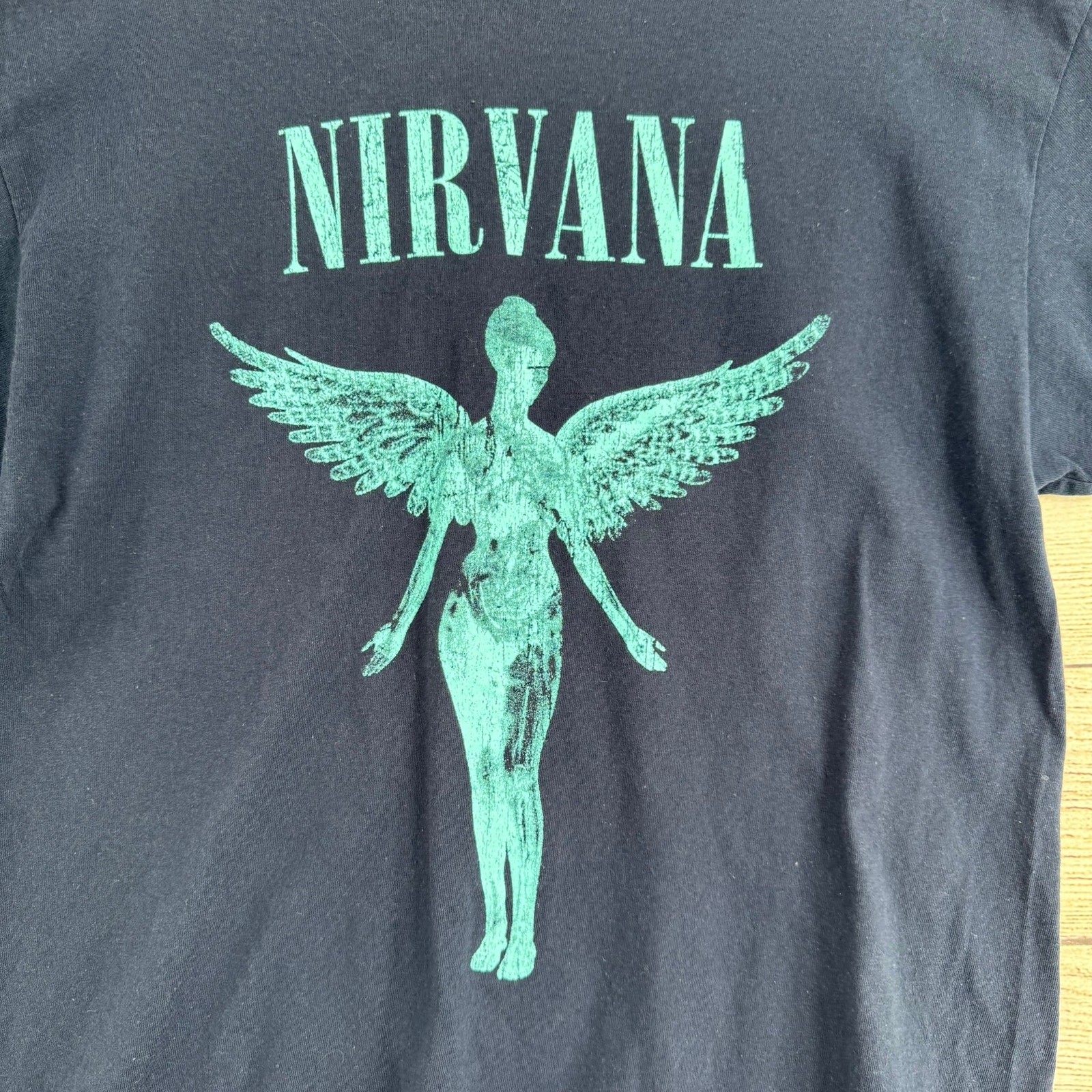 Nirvana In Utero Logo Short Sleeve T-Shirt Adult Large Navy Blue gallery