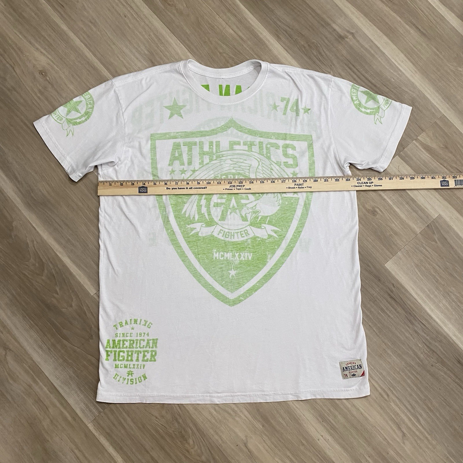 American Fighter Shirt Mens XXL White Lime Green Athletics Graphic Tee MMA gallery