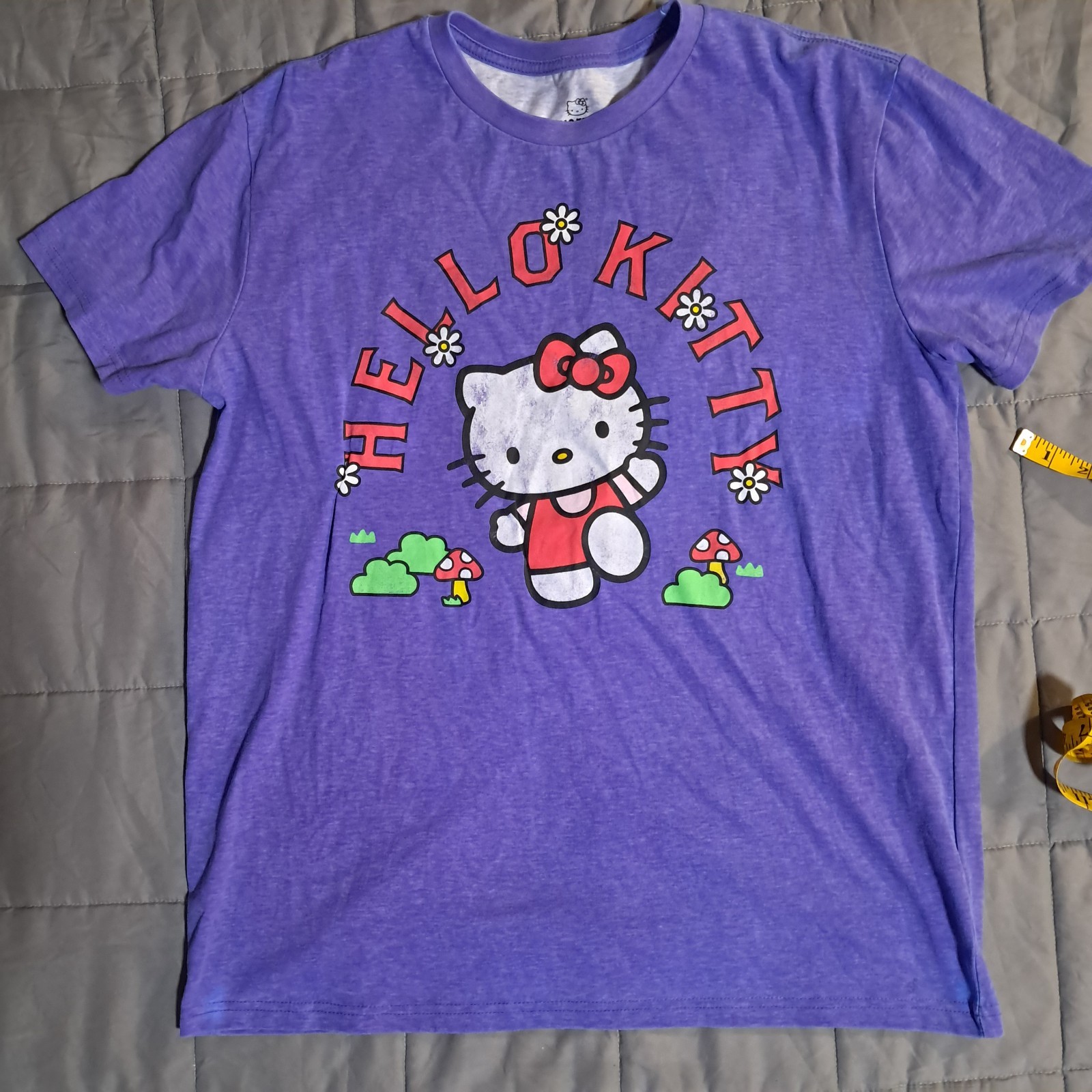 Hello Kitty Color Change Heat Reactive Fabric Sanrio Cute Unisex L Mushroom Purp gallery