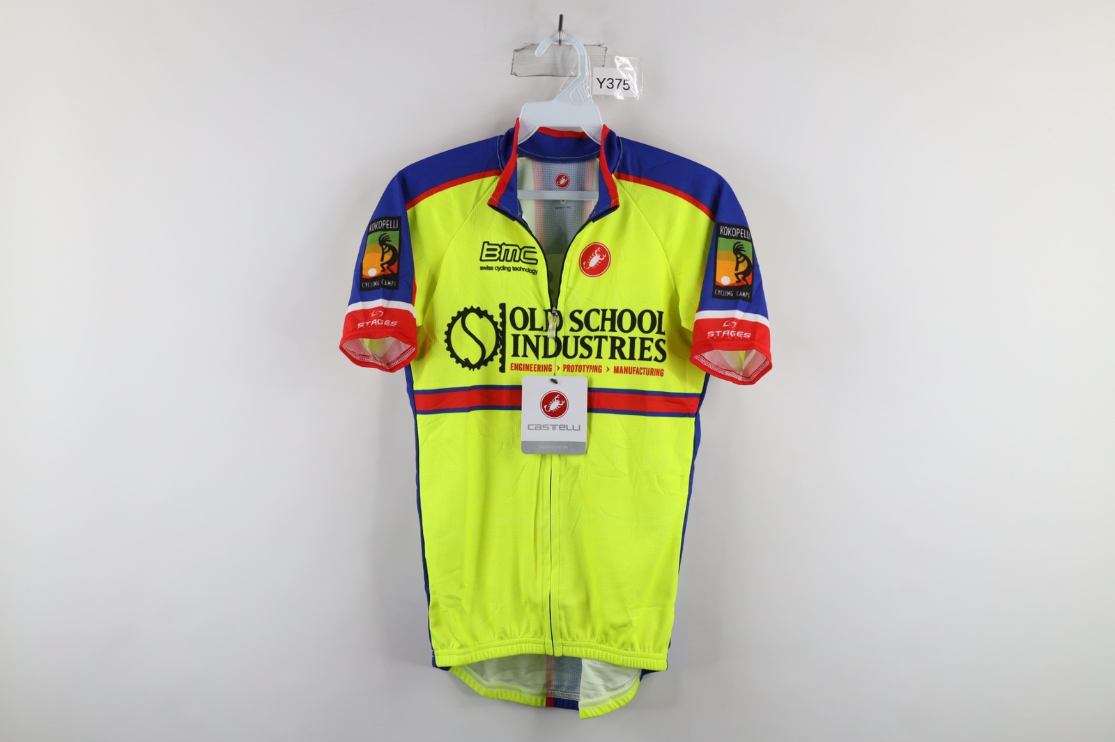 New Castelli Mens M Spell Out BMC Old School Industries Full Zip Cycling Jersey