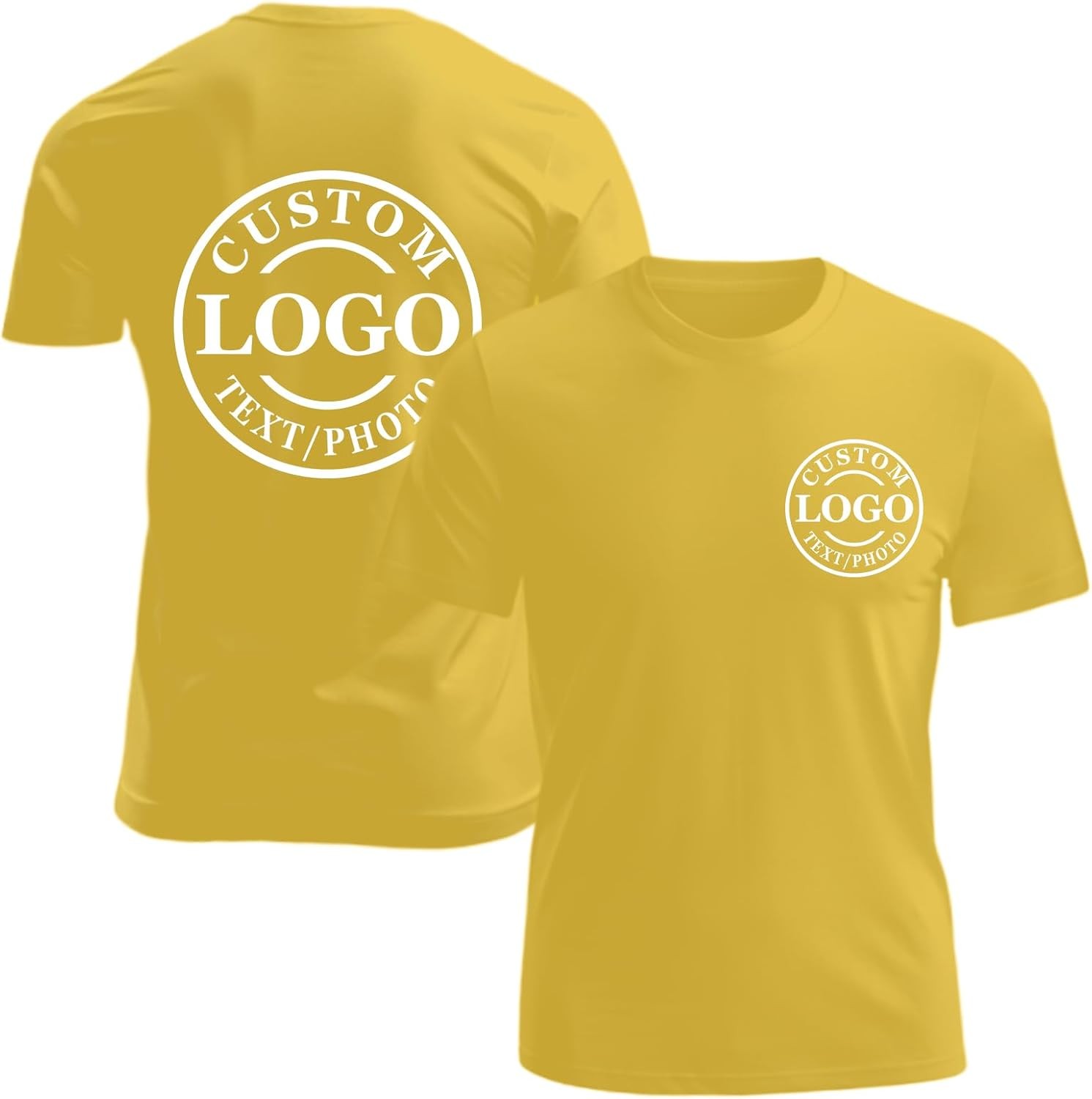 Custom Business Logo T-Shirt Front Back Upload Photo Text Logo 100% Cotton gallery