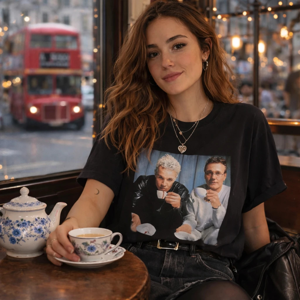 Buffy the Vampire Slayer T-Shirt ✩ SPIKE + GILES Tea Party ♡ Vintage Retro TV! gallery