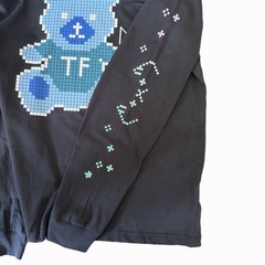 Teddy Fresh Pixel Teddy Long Sleeve T-Shirt – Black – Size Medium – Rare