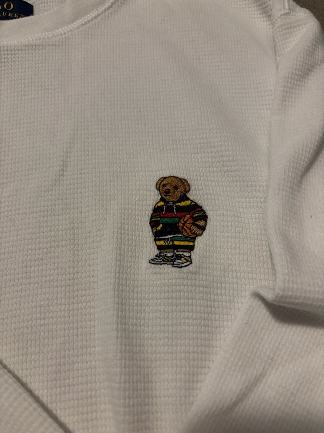 Polo Ralph Lauren Basketball Bear Waffle Knit Long Sleeve Sleep Tee gallery