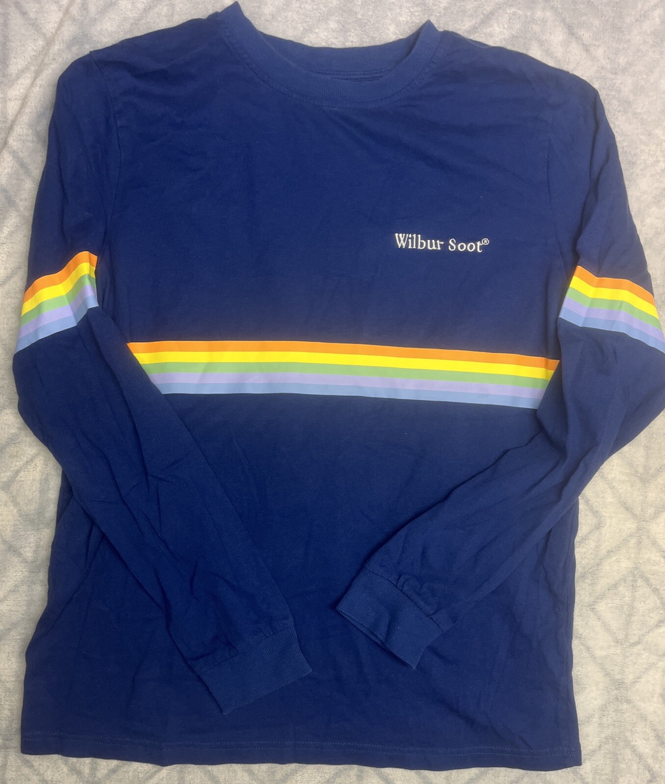 Wilbur Soot Shirt Rainbow Stripe Long Sleeve Crewneck Tee Men’s Medium