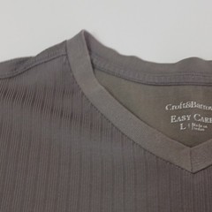 Croft & Barrow Men’s Gray Solid Knit V-Neck Short Sleeve Easy Care T-Shirt L