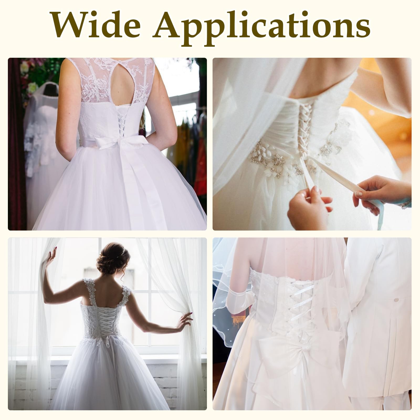 Adjustable Fit Satin Corset Back Kit Women's Wedding Dress Corset Kit Loops D... gallery