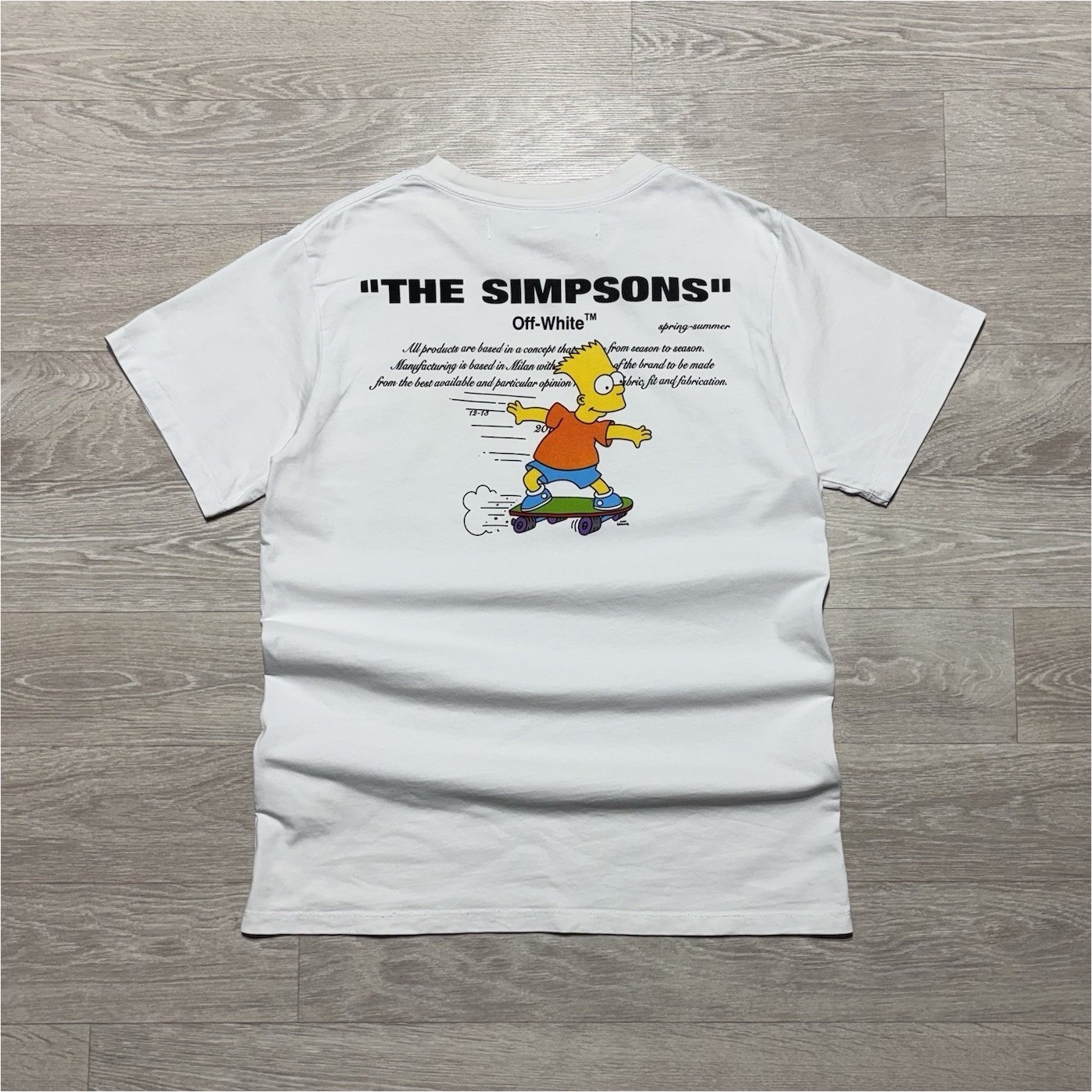 Off-White x The Simpsons Men's White Graphic Crew Neck Tee Shirt Size M gallery