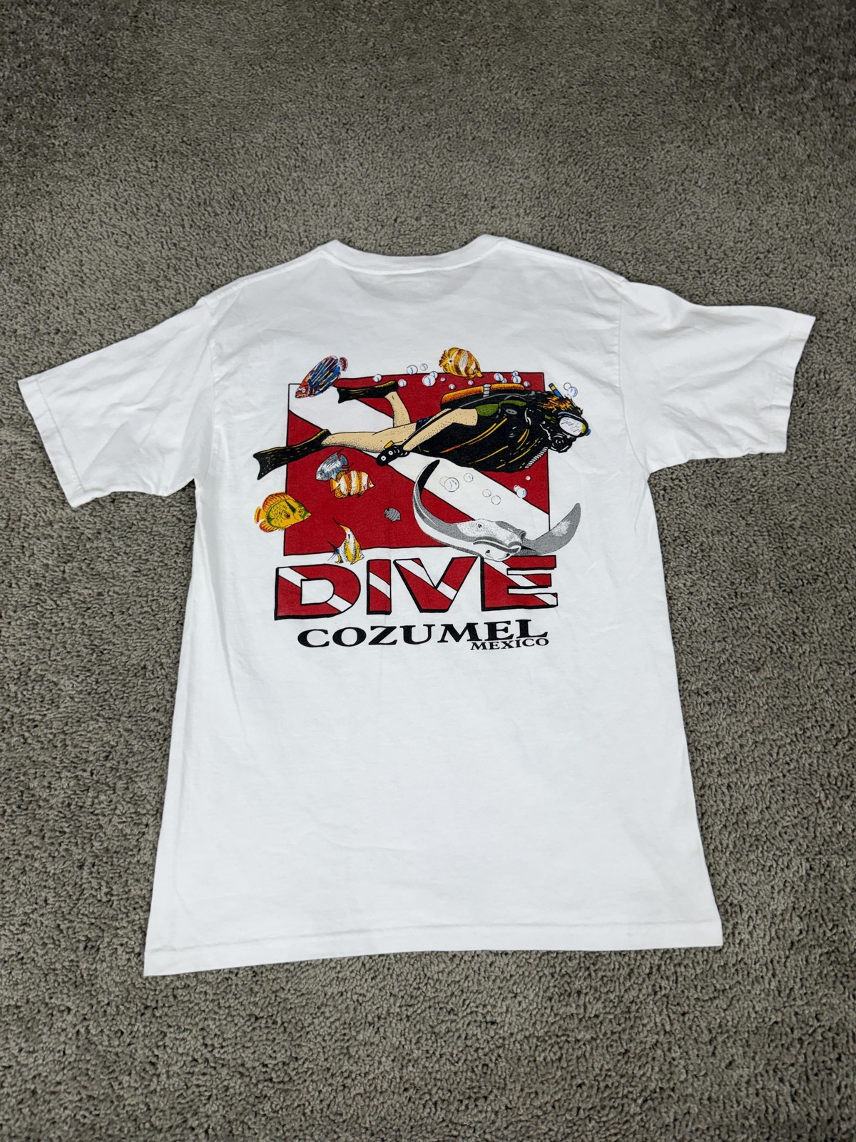 Vintage Cozumel Mexico Scuba Diving Shirt Mens M Ocean Dive Ocean Flag Tee gallery
