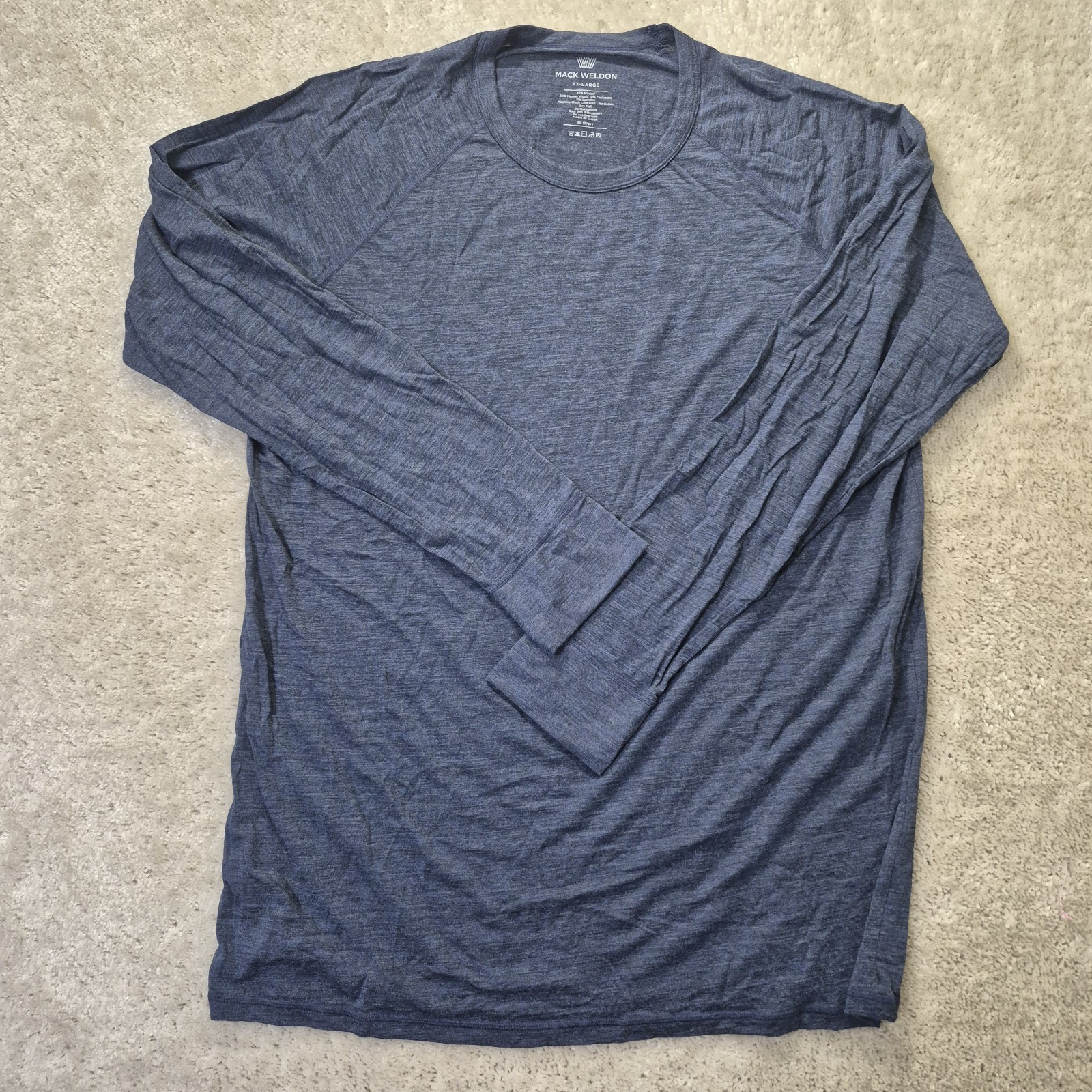 Mack Weldon Merino Wool Cashmere Top Mens 2XL Blue Fine Base Layer Outdoor Ski gallery