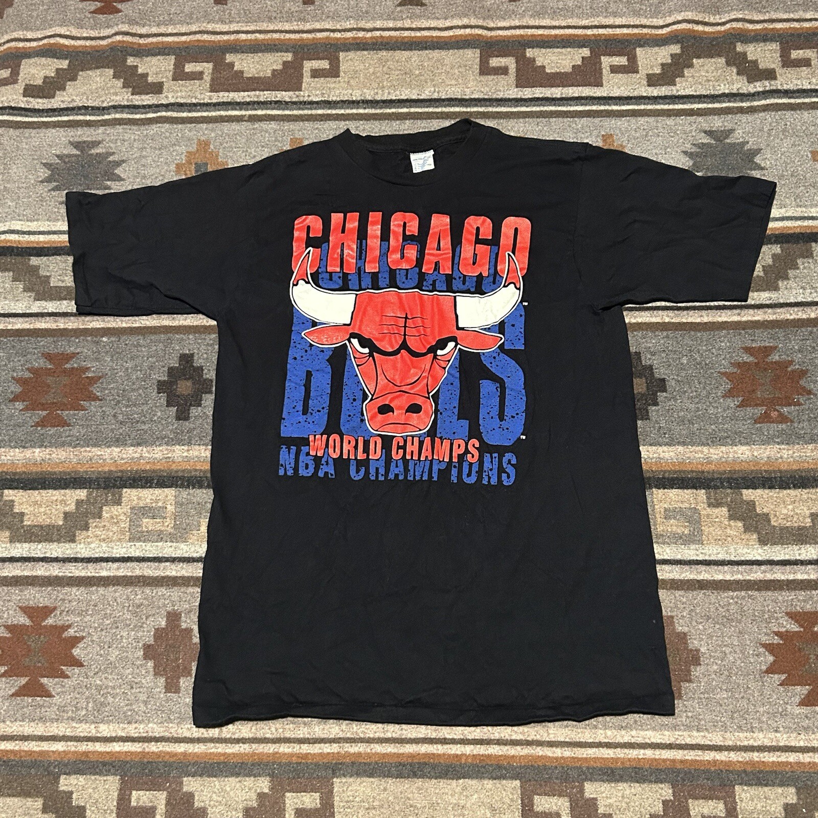 Vintage Chicago Bulls World Champs Tee Mens Large Artex USA gallery