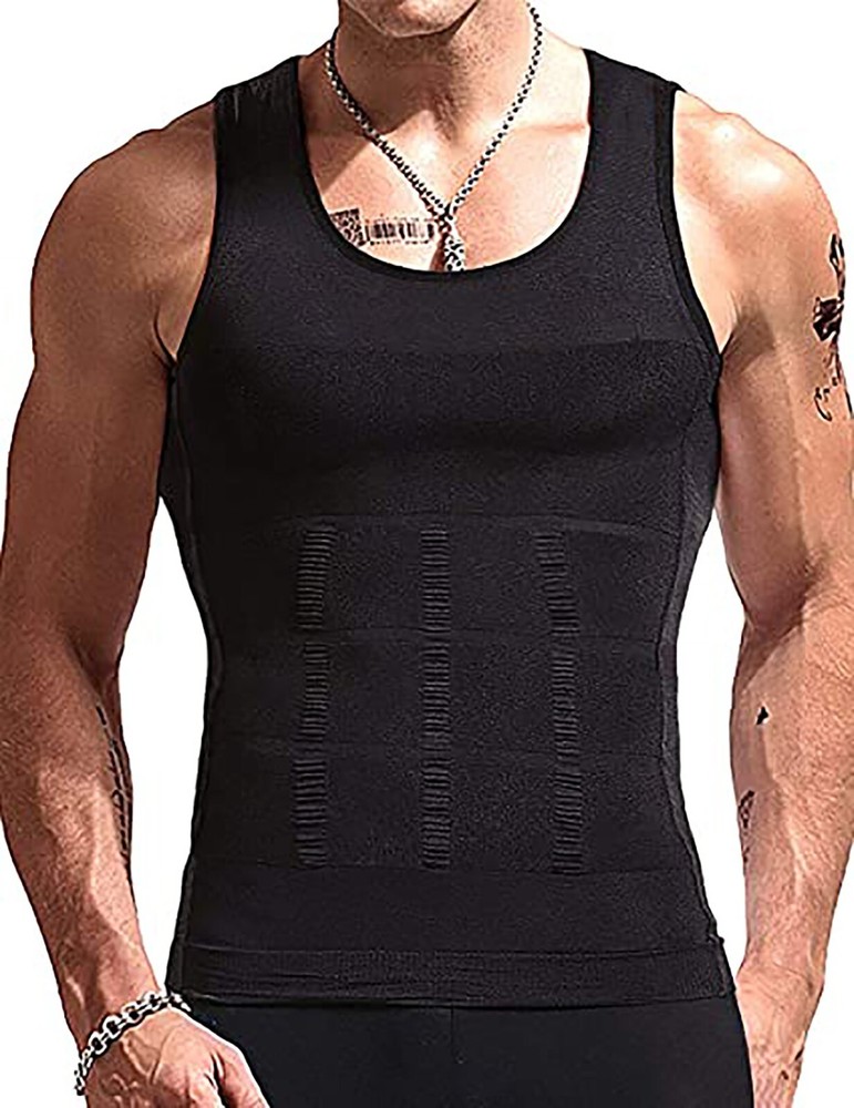 Mens Body Shaper Toning Vest Compression Shirt Tank Top Shapewear Slim Underwear