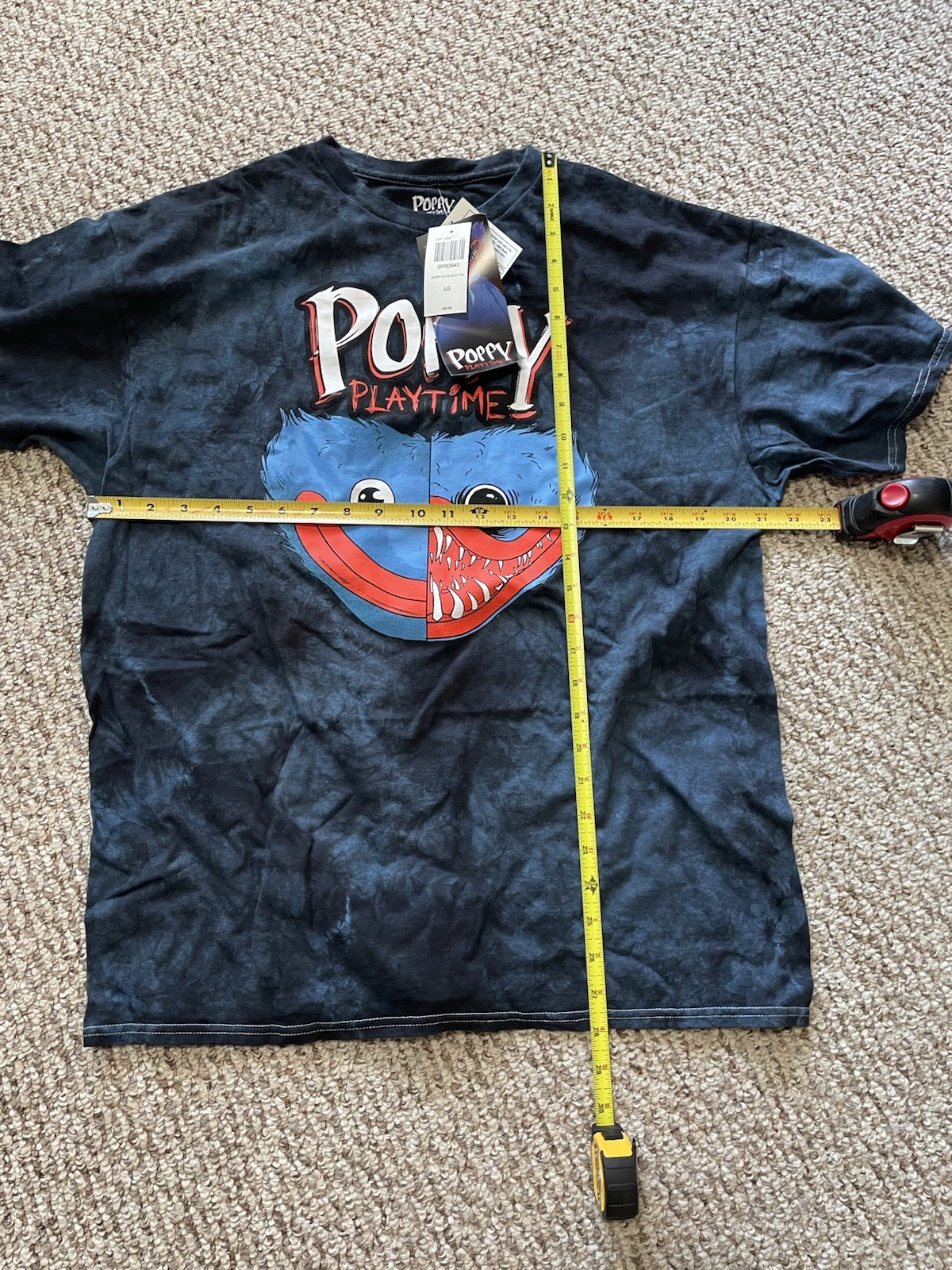 Poppy Playtime Mens Huggy Wuggy Face Blue Shirt New L gallery