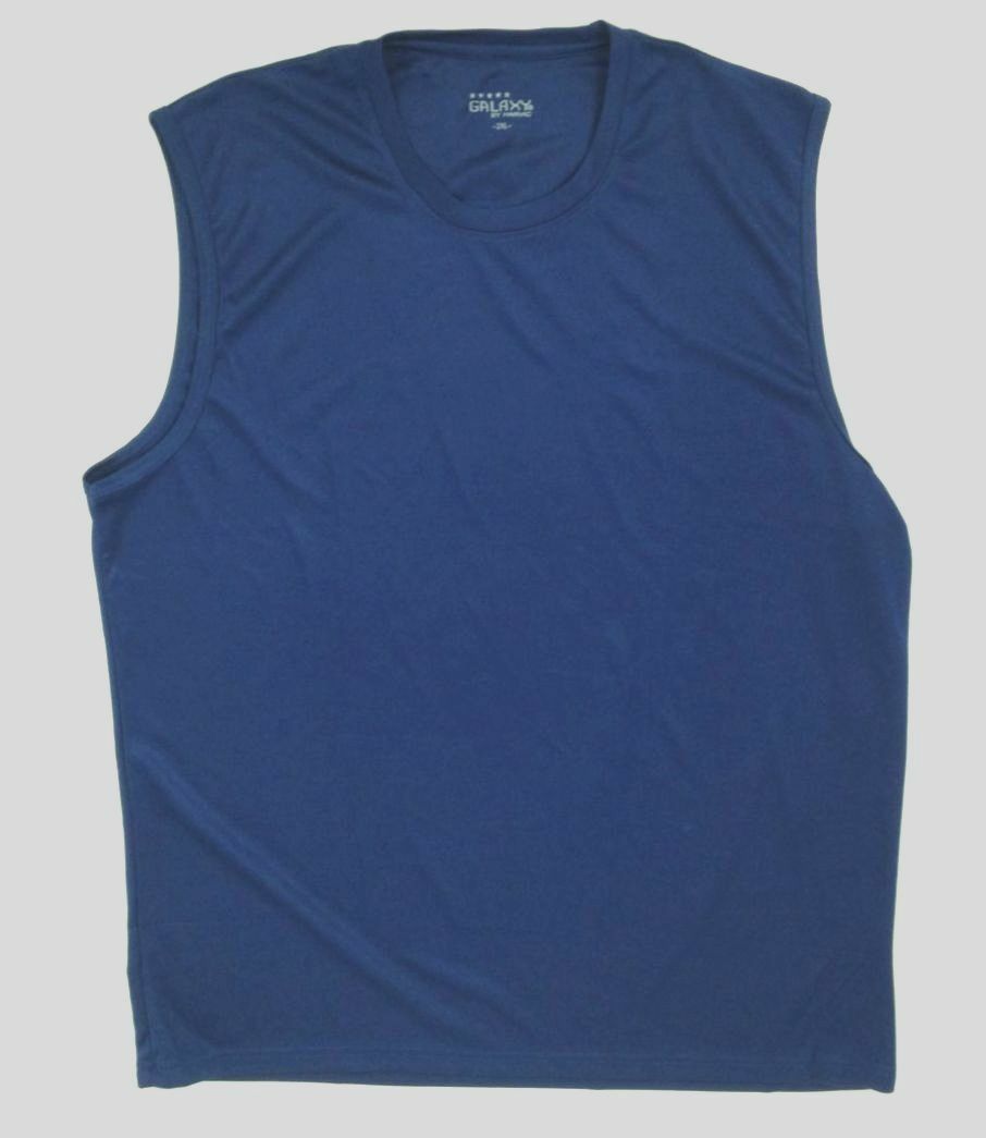 $75 Galaxy By Harvic Men’s Blue Sleeveless Crew-Neck Athletic Shirt Top Size 2XL
