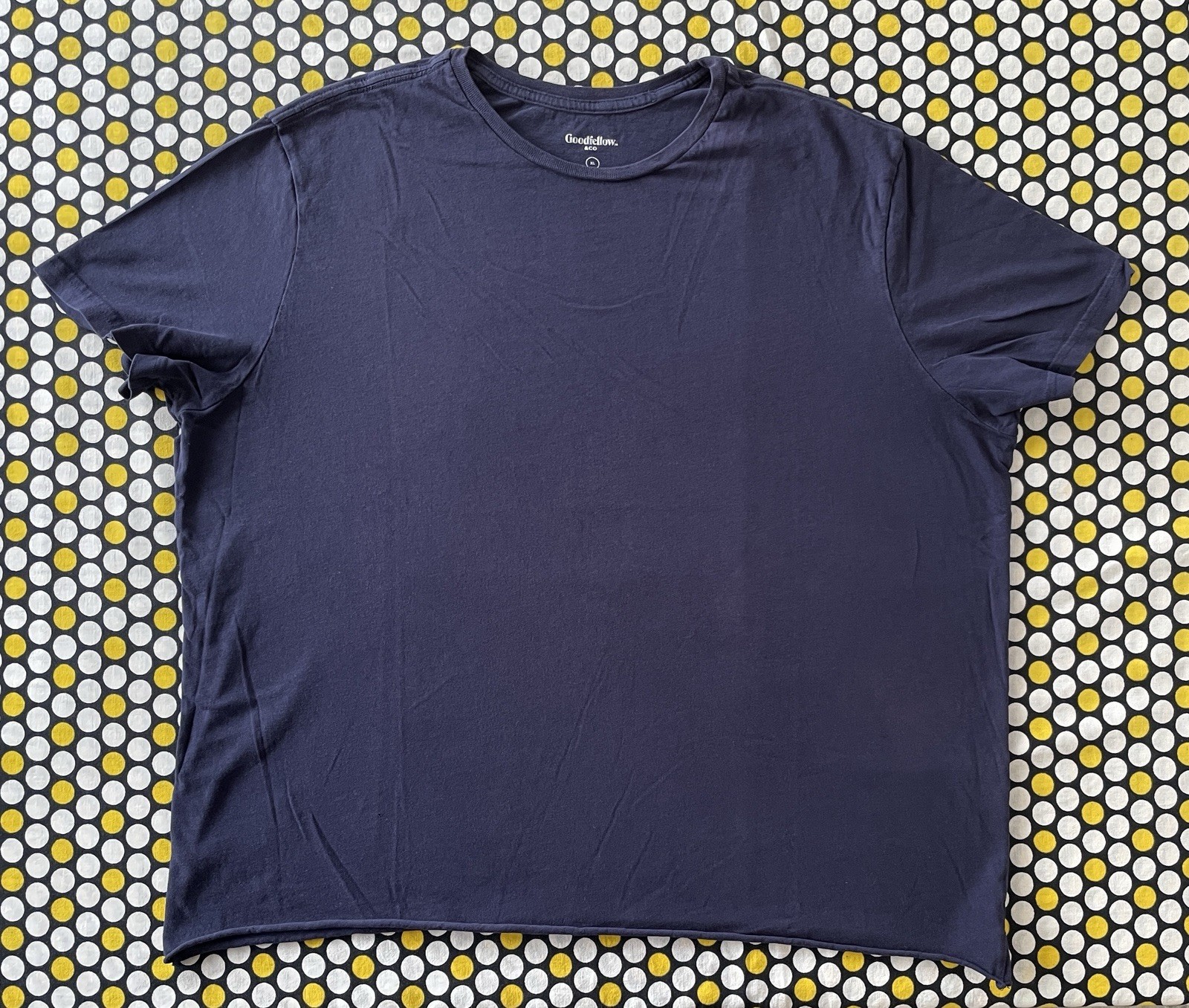 Goodfellow & Co Standard Navy Blue Size XL Cropped Cut Off Crewneck T-Shirt gallery