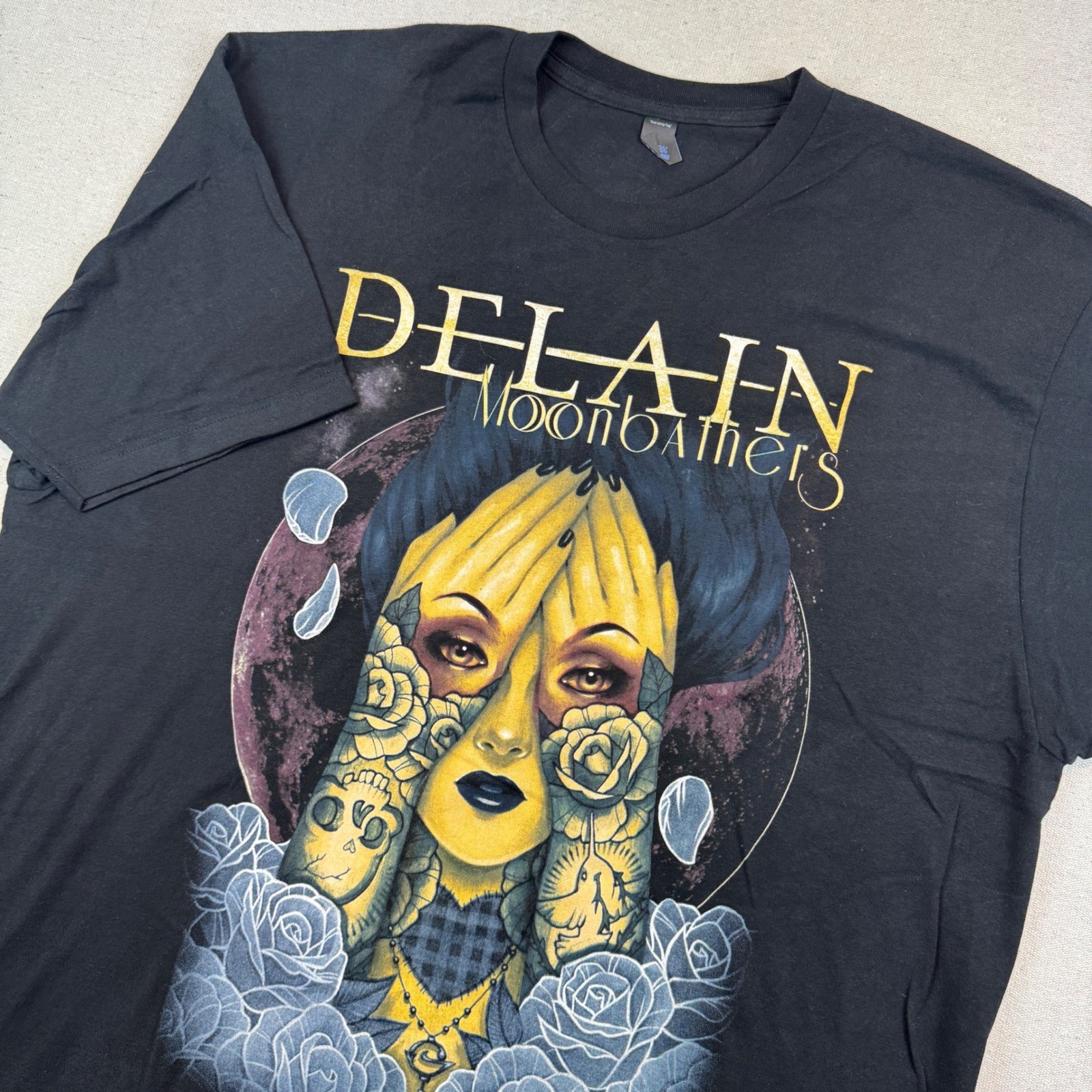 Delain Moonbathers 2017 North American Tour Shirt Black XXL Tultex Band Tee