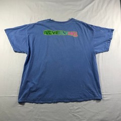 Nirvana Distressed Graphic T-Shirt Blue Nevermind Smiley Face Mens Size S/M