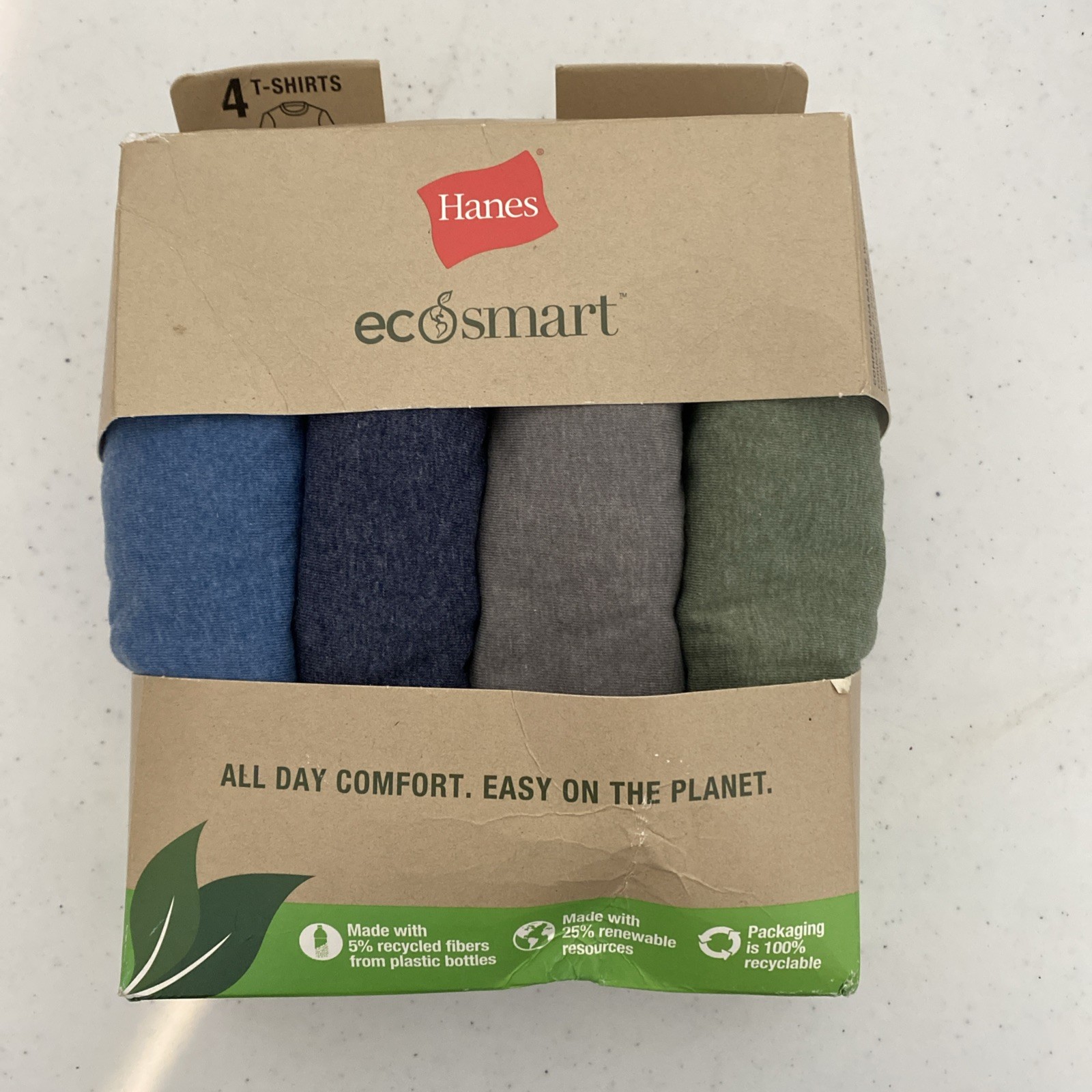 4 Pack Hanes Ecosmart Men’s T-Shirts Short Sleeve Size Medium New