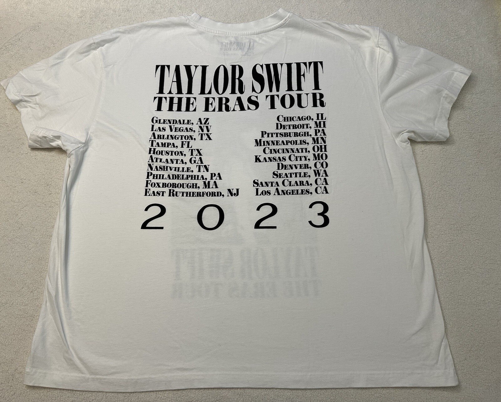 2000s Y2K 2023 Taylor Swift Eras Tour US Tour Dates Music Promo T-Shirt, XXL NEW gallery
