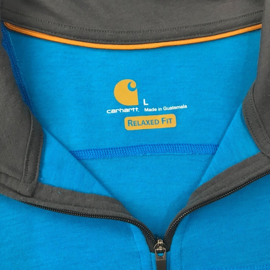 Carhartt Force Shirt Mens Large Blue 1/4 Zip Relaxed Fit Lightweight Pullover gallery
