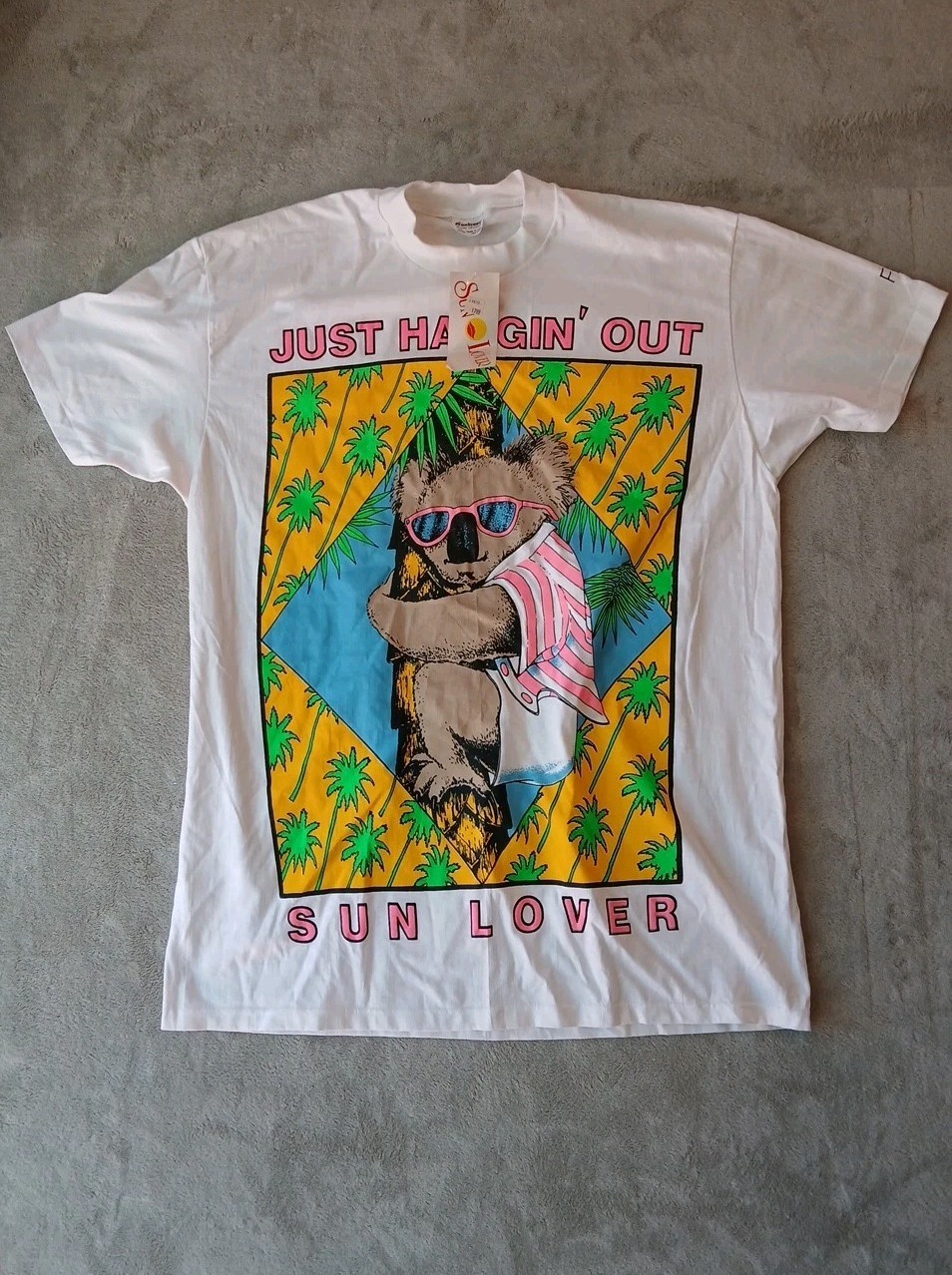 Vintage NOS Puffy Tshirt Koala Bear Florida Single Stitch 1990s gallery