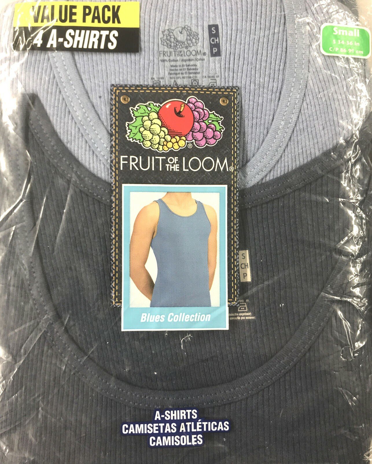Lot of 4 New Fruit of the Loom Men's All Seasons A-Shirts size Small (34-36 in.) gallery