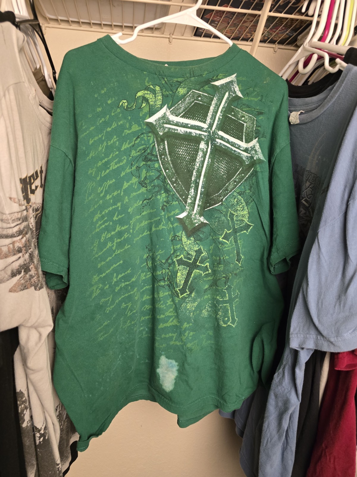 MMA-Affliction Styled Size XXl T-Shirt Delta Pro Weight Color Green Pre Owned gallery