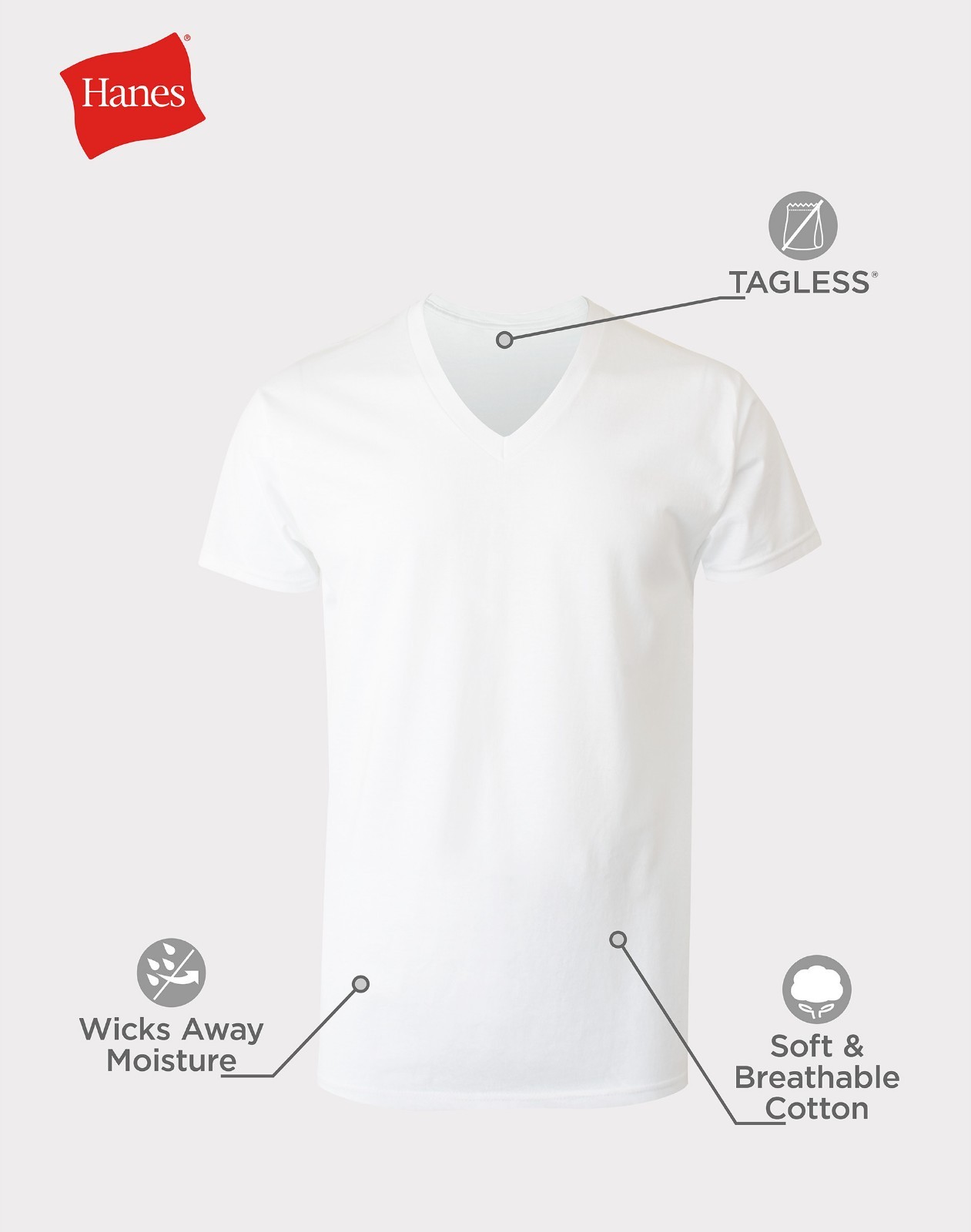 Hanes Men'S Value Pack White V-Neck Undershirts, 10- Pack and 6- Pack gallery