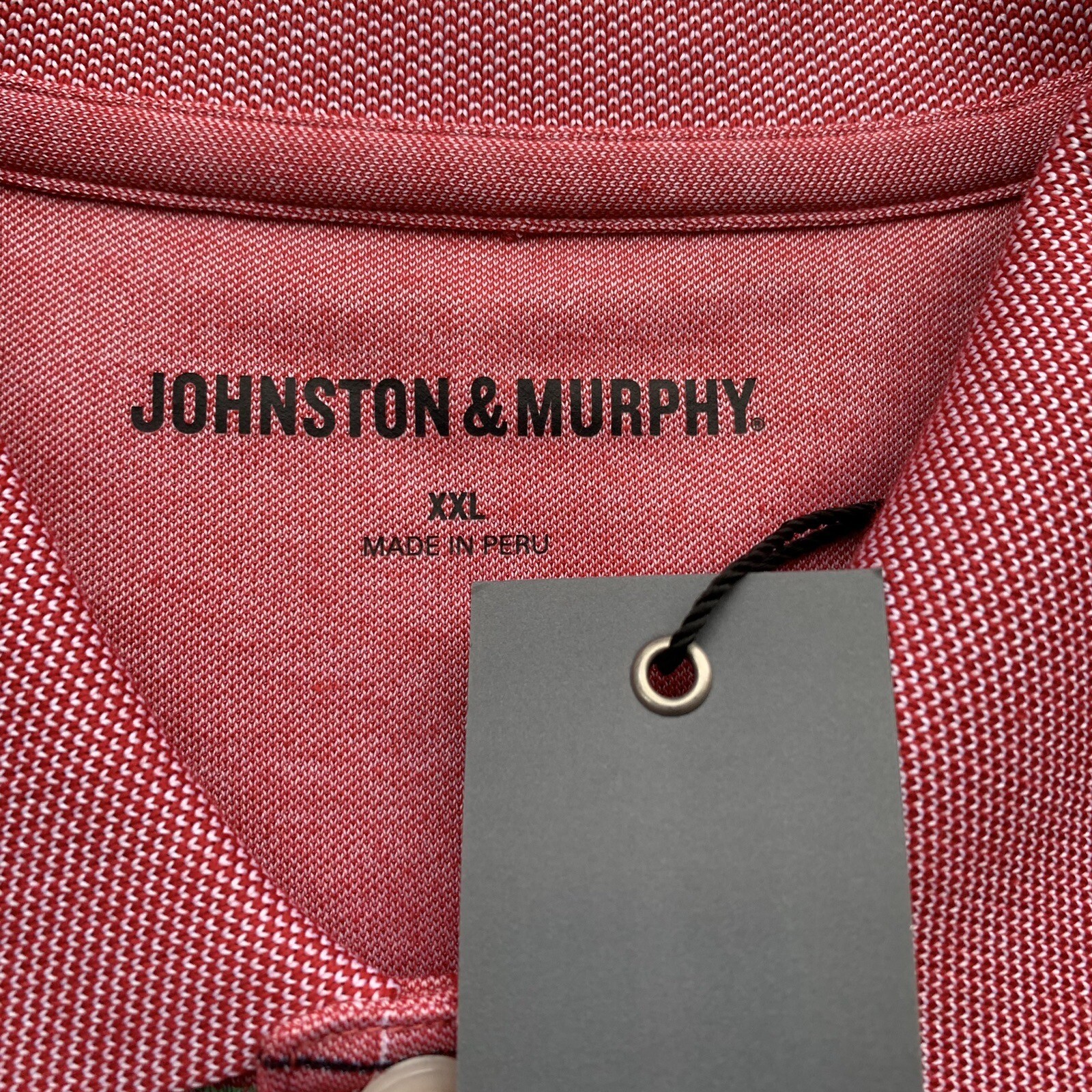 Johnston & Murphy Golf Polo Shirt Men’s XXL Short Sleeve Red Check gallery